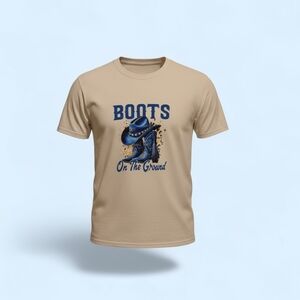 WhiteGraphic T-Shirt with Blue Design